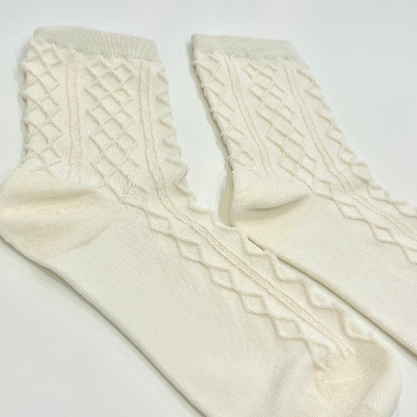 Cream Detailed Socks
