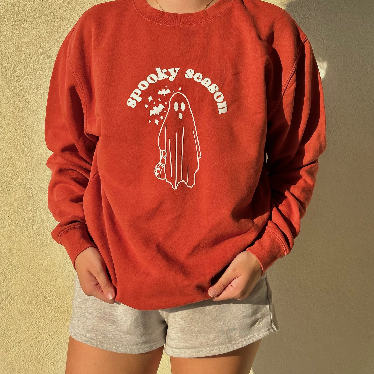 Spooky Season Crewneck Sweatshirt - Amber Pigment Dyed