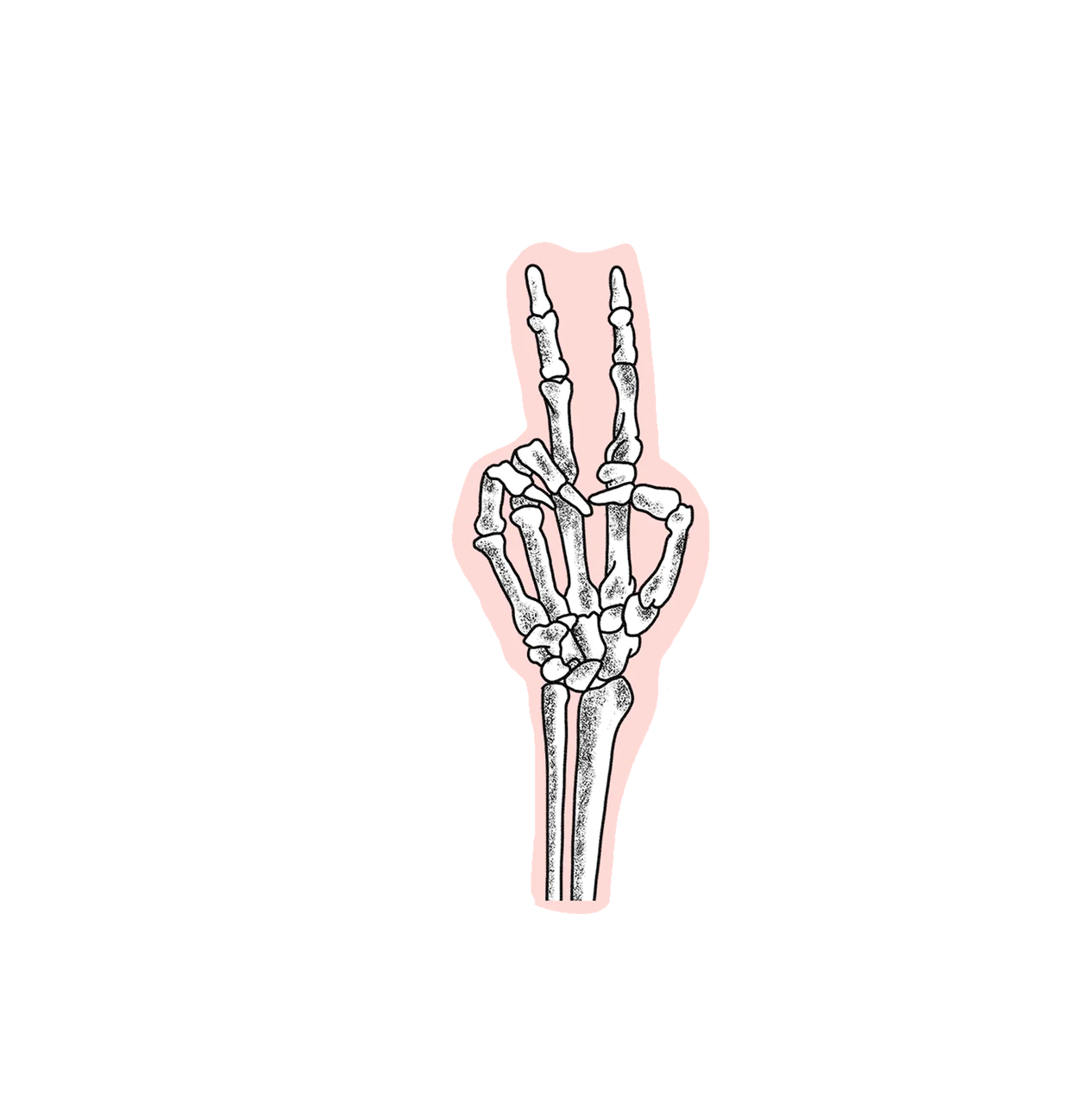 Skeleton Peace Sticker