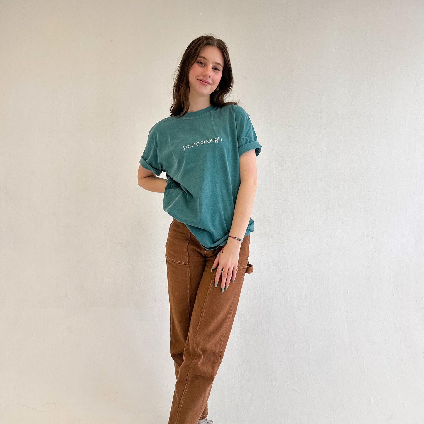 you're enough T-shirt - Emerald