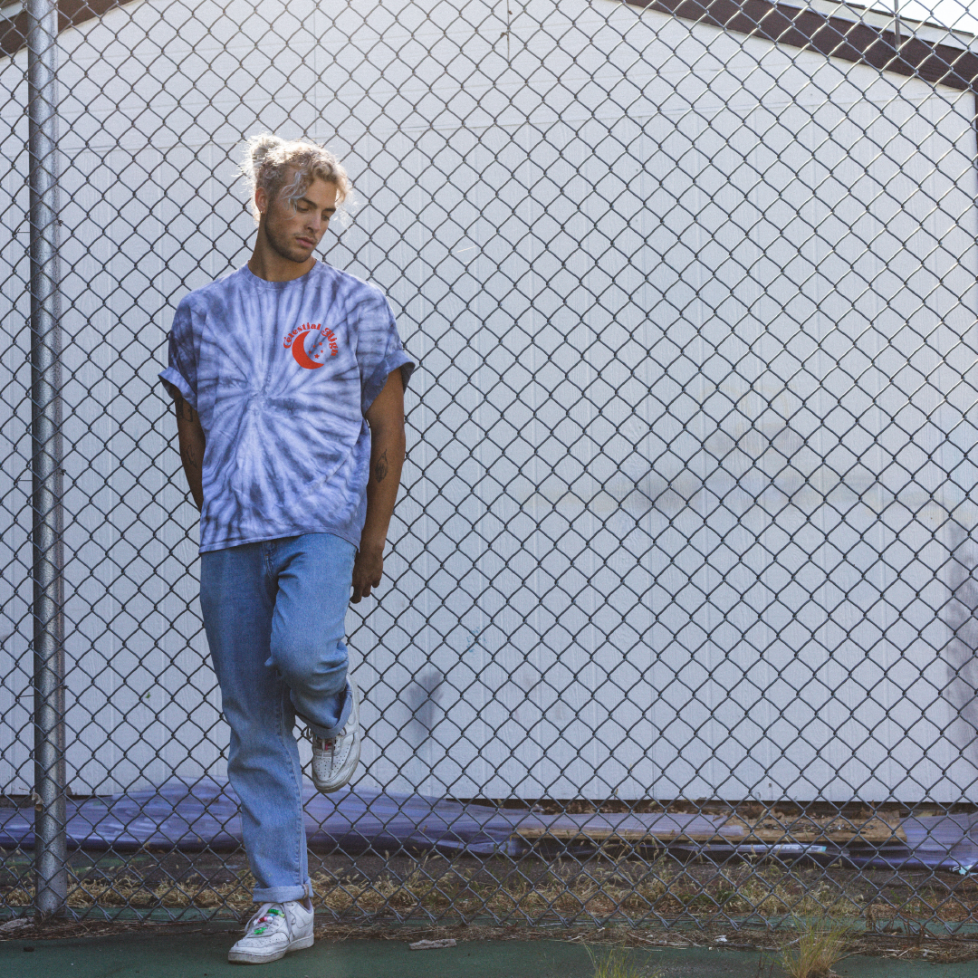 Celestial High T-shirt - Grey tie-dye