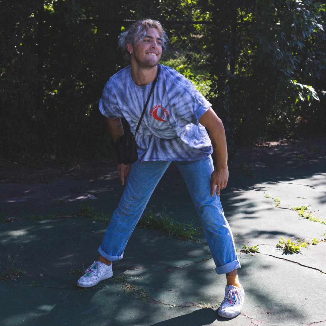 Celestial High T-shirt - Grey tie-dye