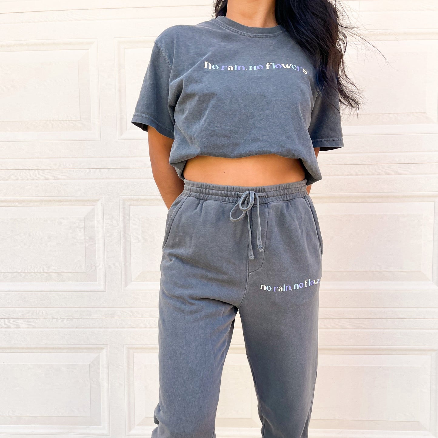 No rain no flowers sweatpants
