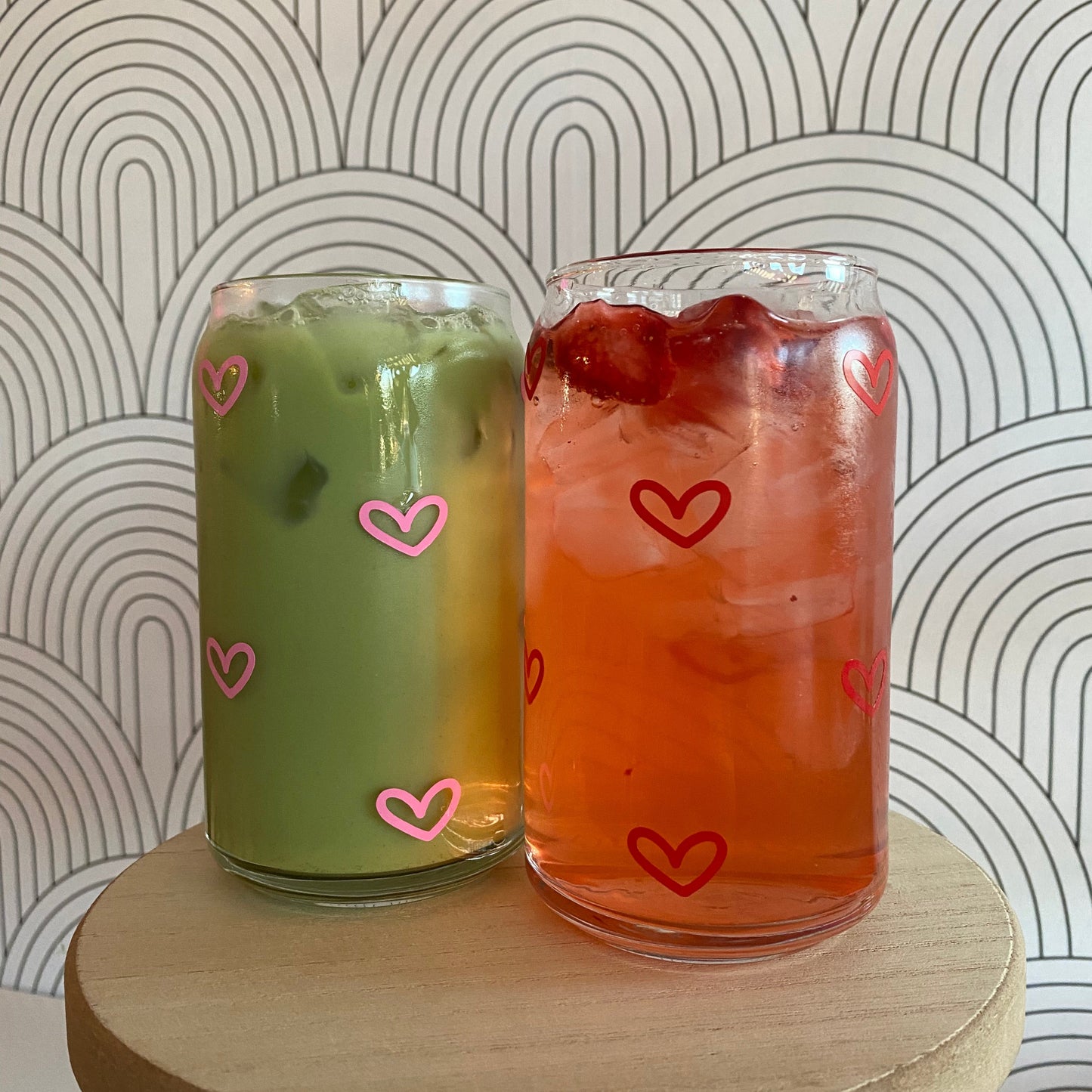 Red Heart Glass Cup