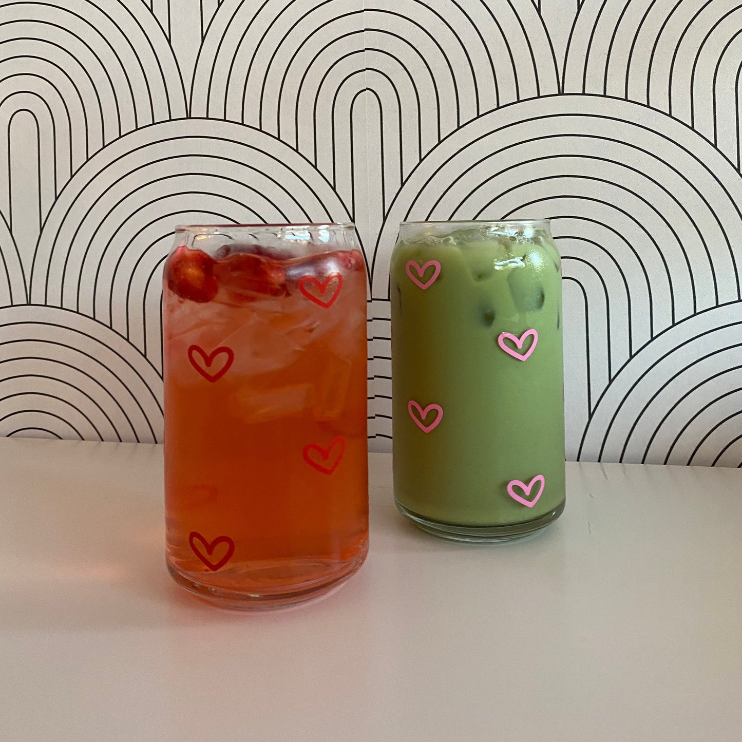 Red Heart Glass Cup