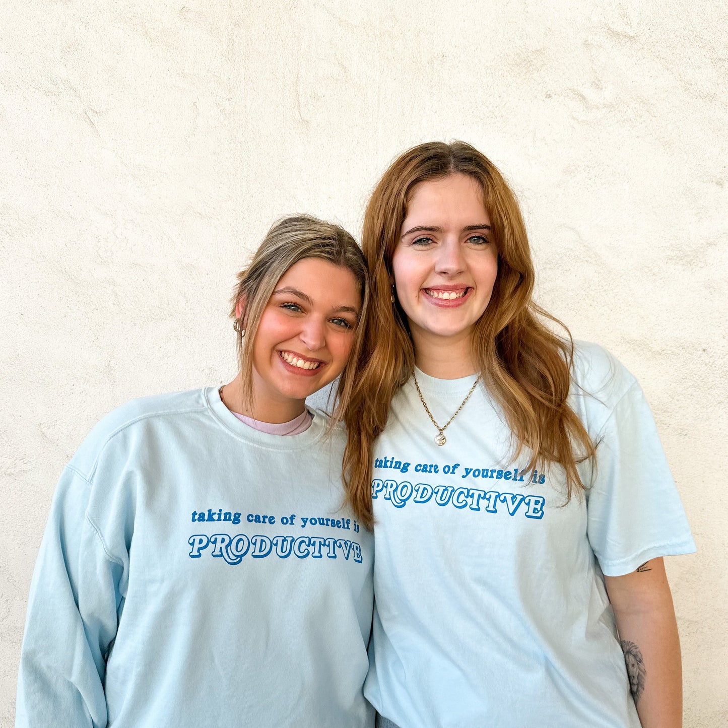 Taking Care of Yourself is Productive T-shirt - Light Blue