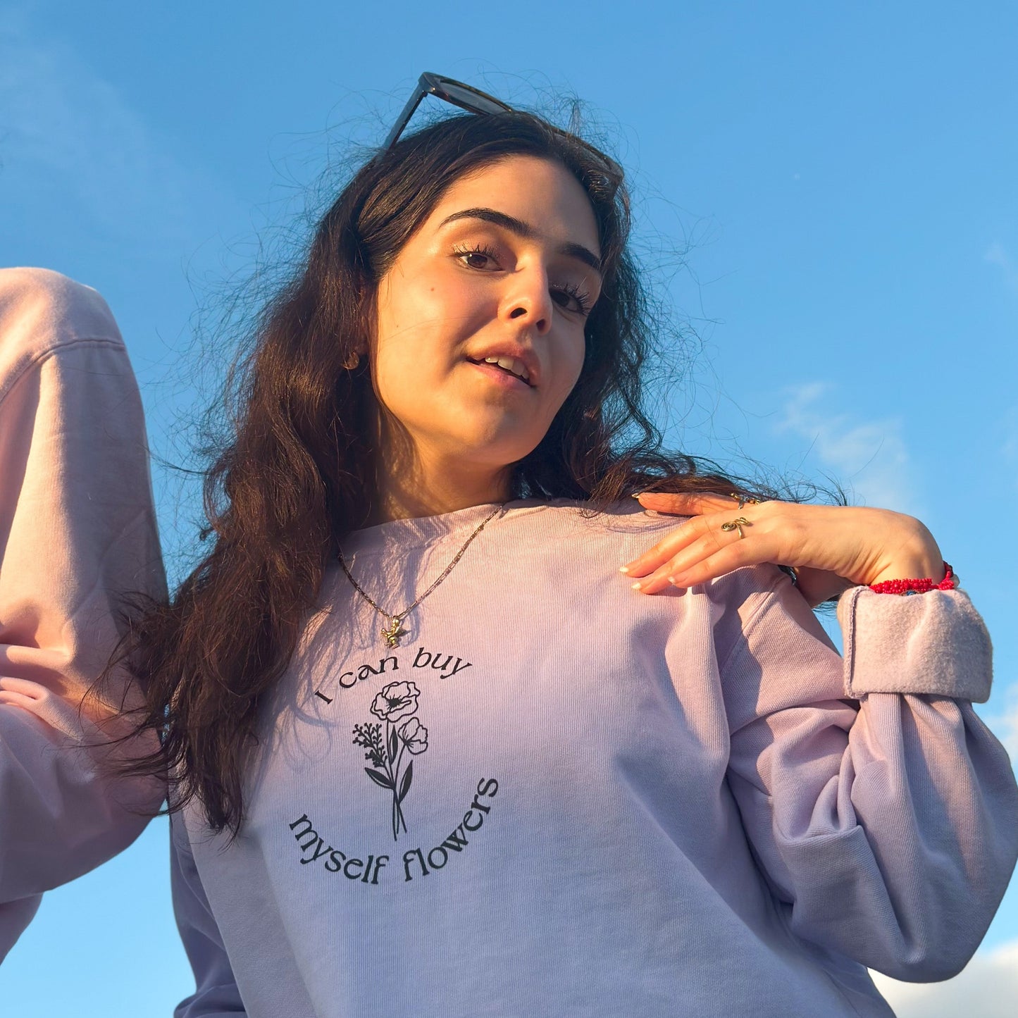 I Can Buy Myself Flowers Sweatshirt - Orchid
