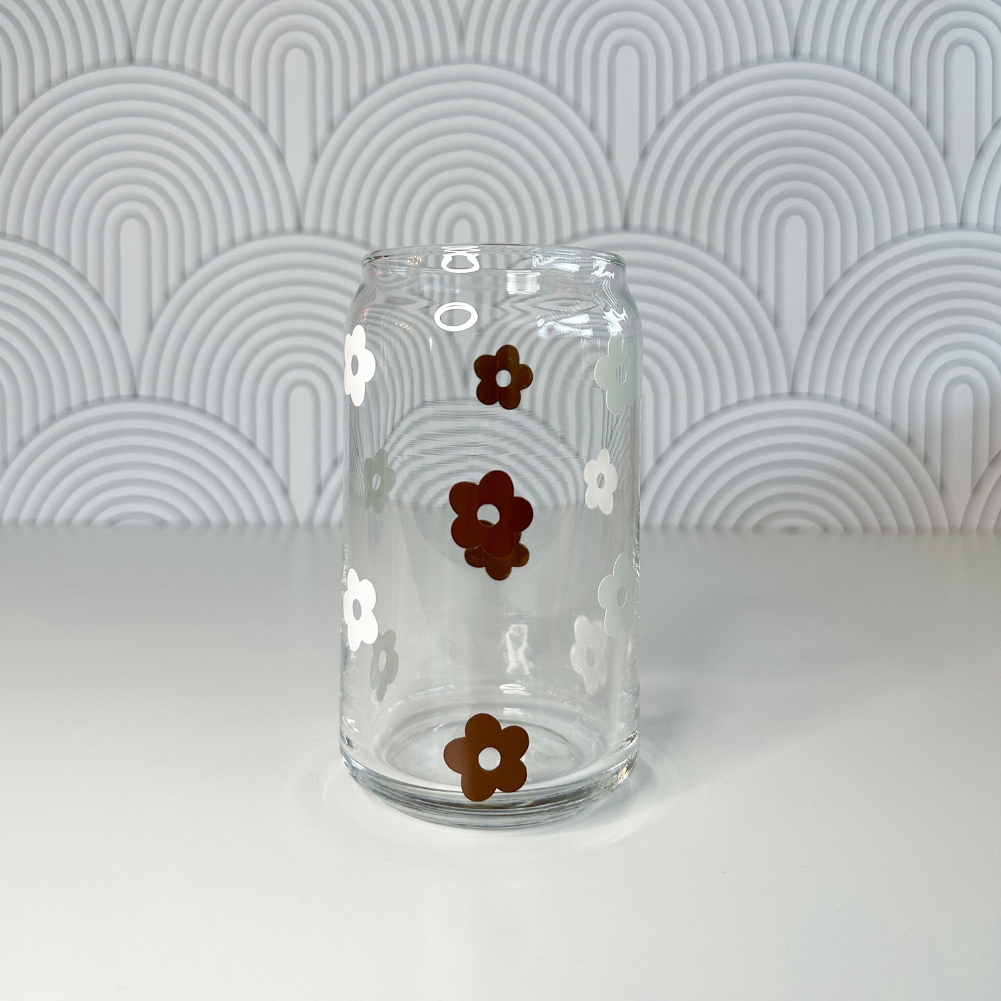 Neutral Browns Flower Glass Cup