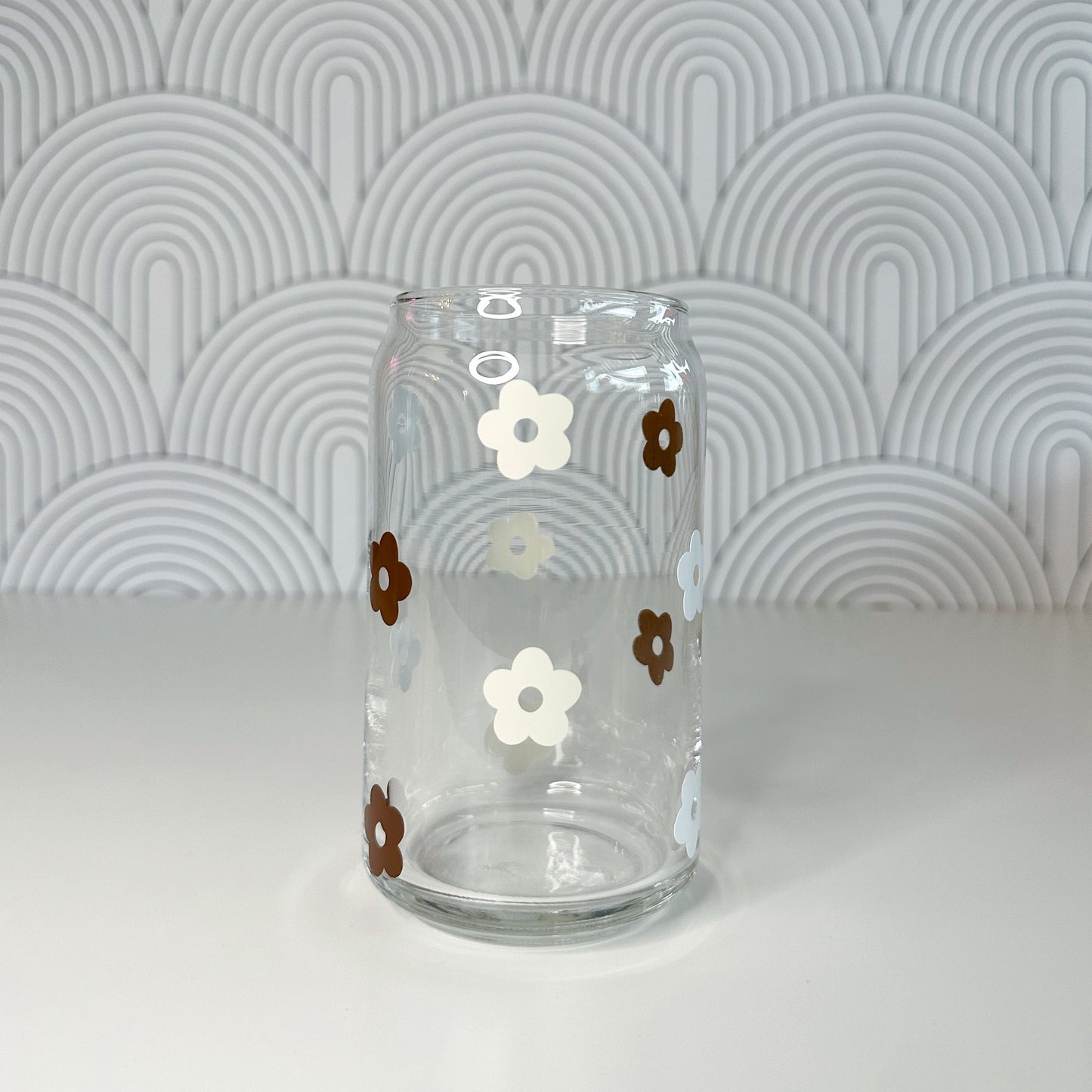 Neutral Browns Flower Glass Cup