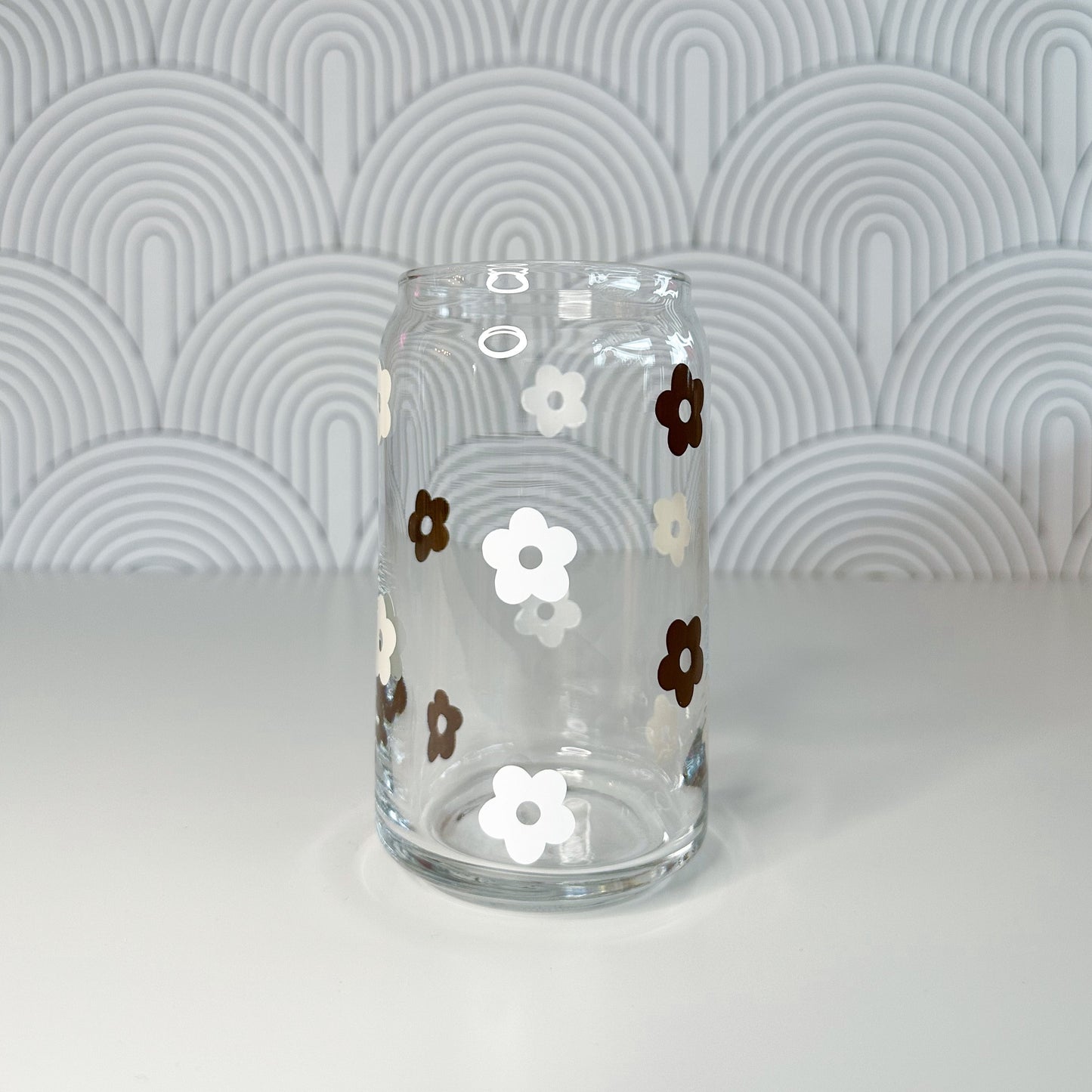 Neutral Browns Flower Glass Cup
