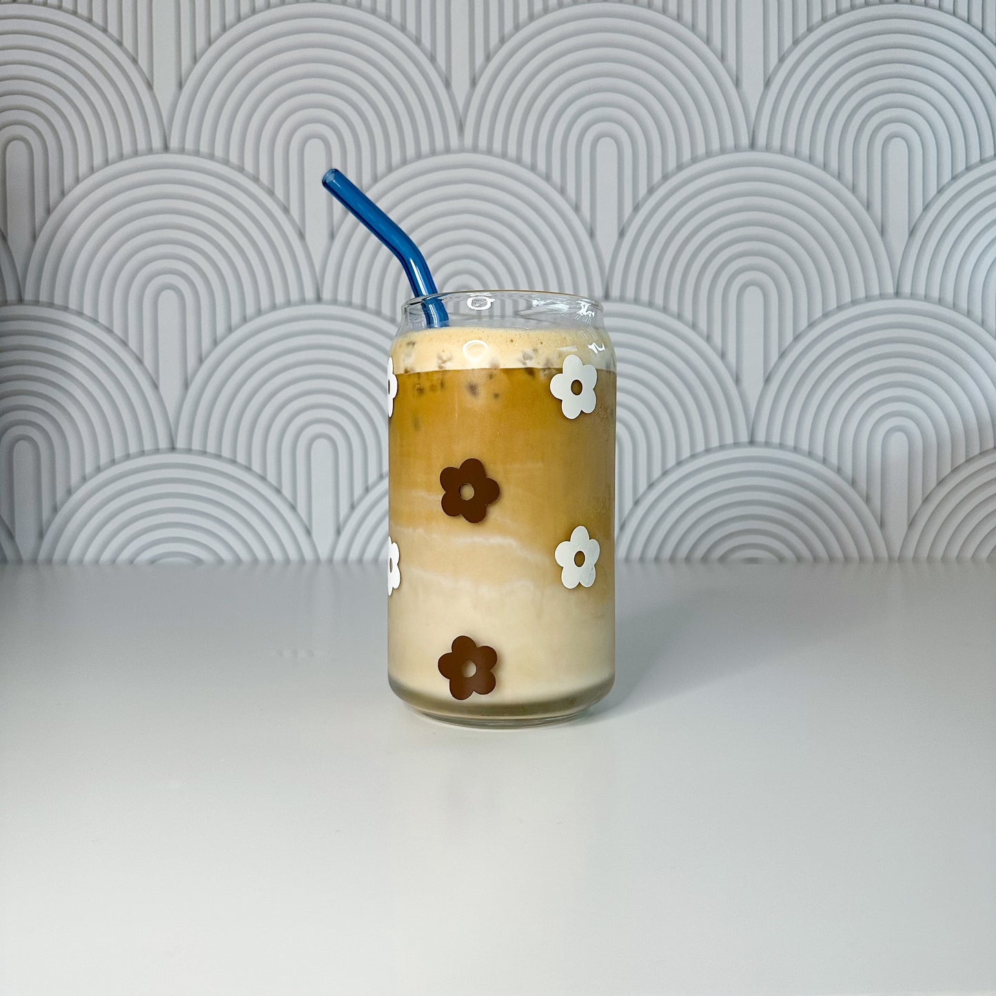 Neutral Browns Flower Glass Cup