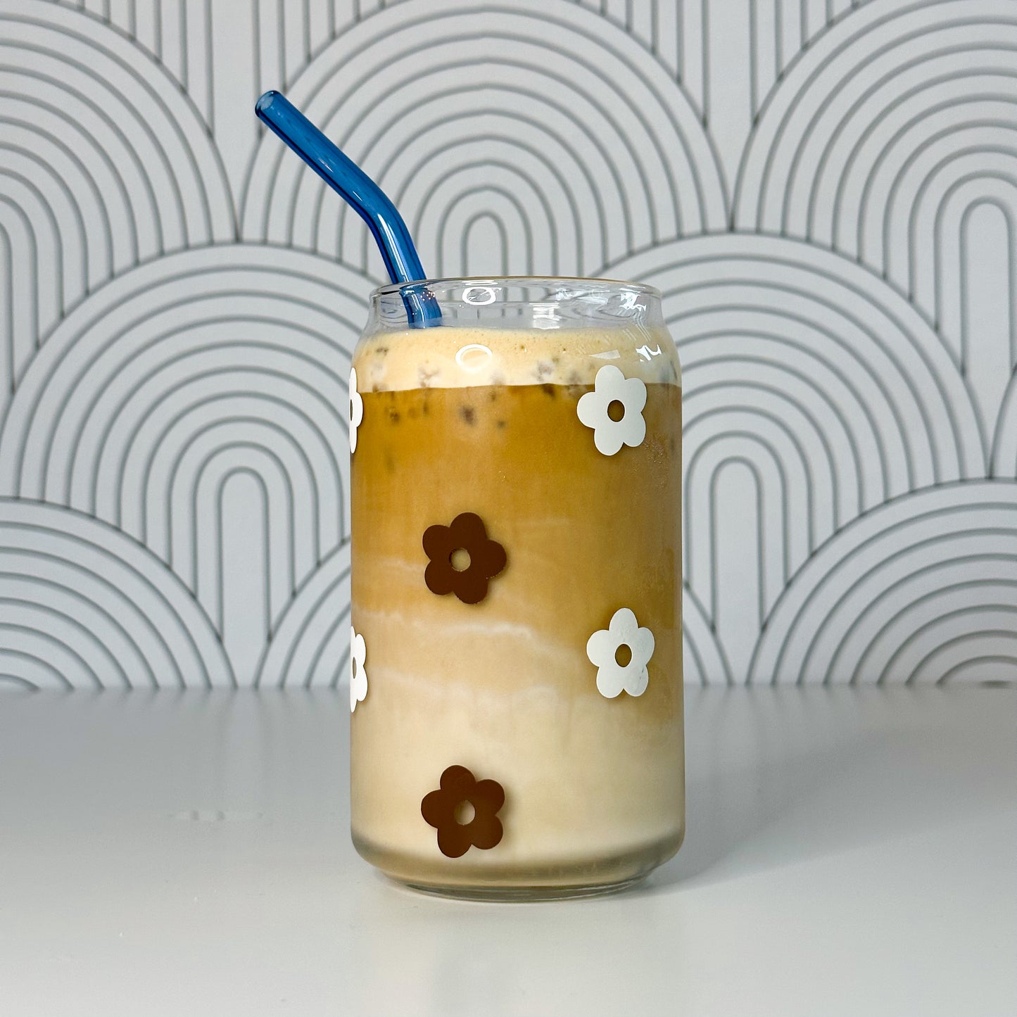 Neutral Browns Flower Glass Cup