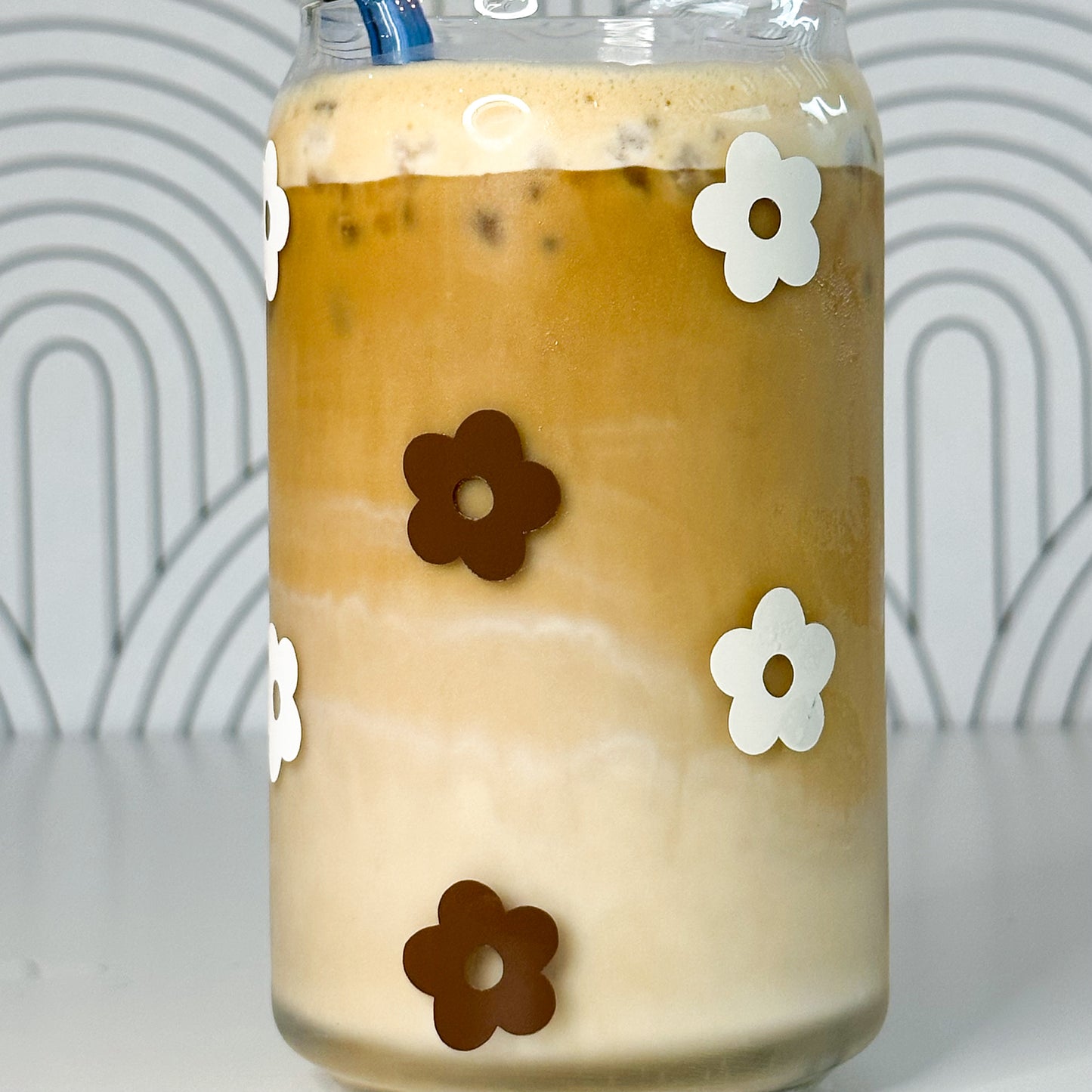 Neutral Browns Flower Glass Cup