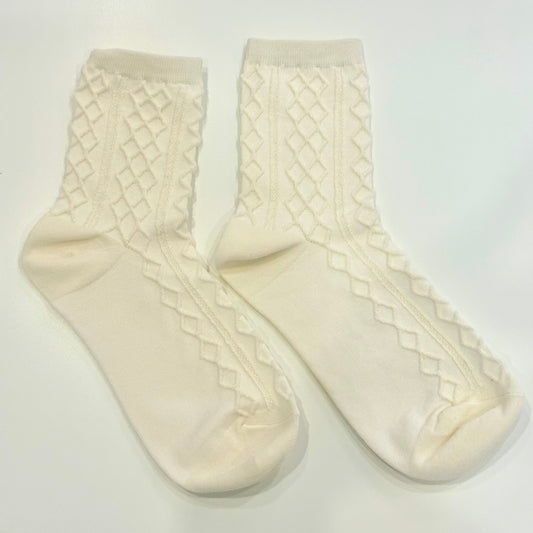 Cream Detailed Socks