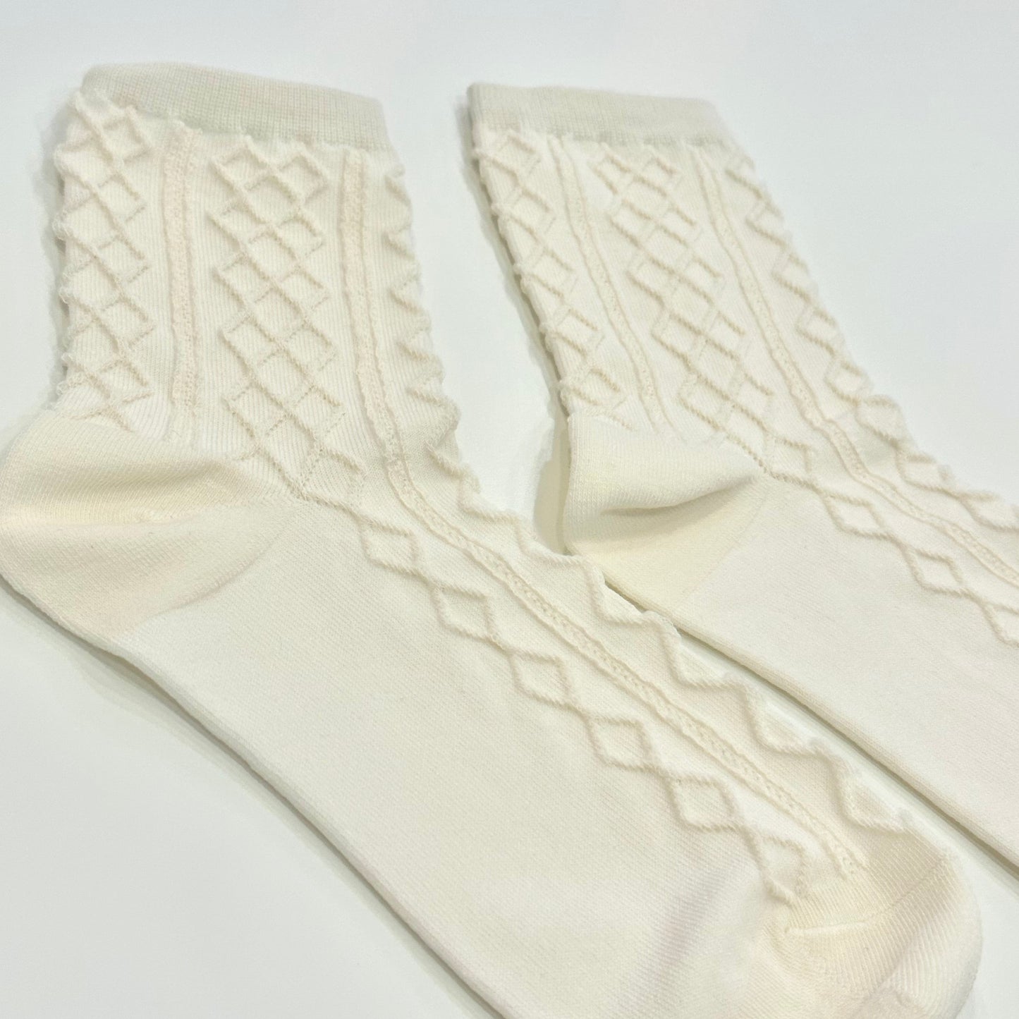 Cream Detailed Socks