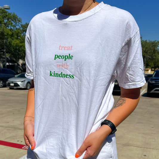 Treat people with kindness T-shirt - White