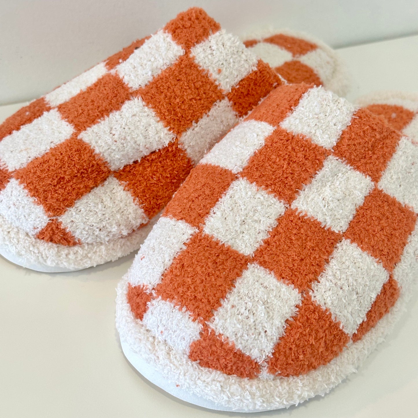 Orange Checkerboard Slippers