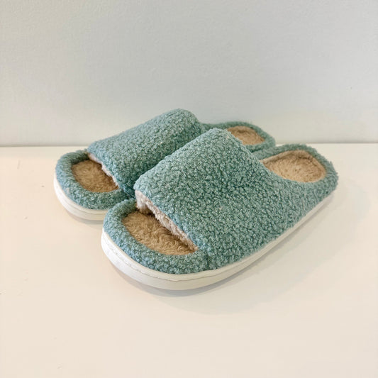 Blue Open-toe Slippers
