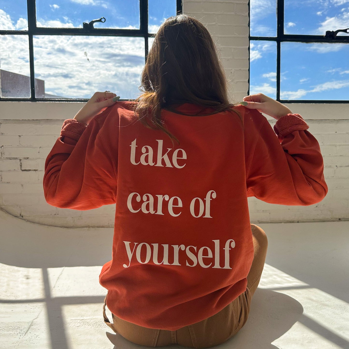 Take Care of Yourself Sweatshirt - Amber