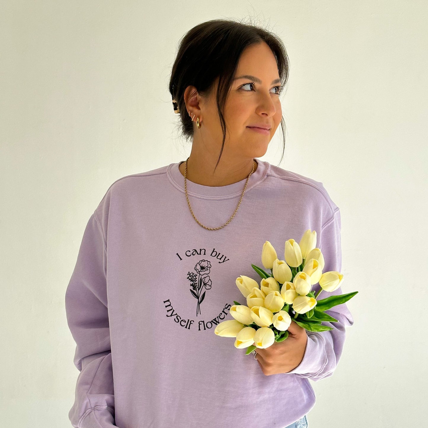 I Can Buy Myself Flowers Sweatshirt - Orchid