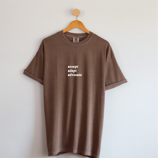 Custom Austim Awareness "Accept Adapt Advocate" T-shirt  **PRE-ORDER** (please read full description)