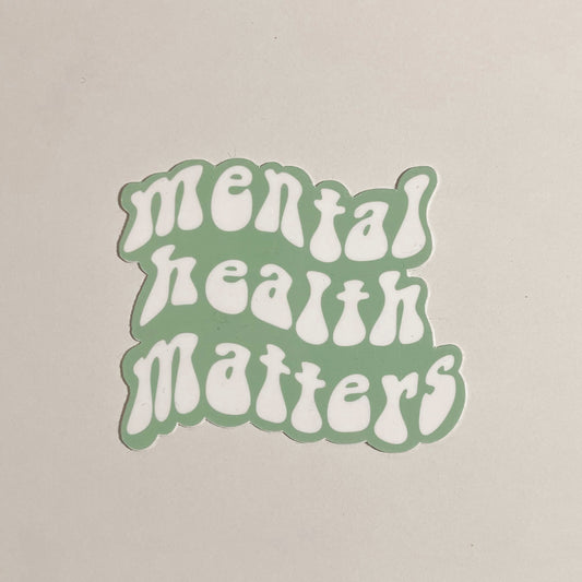 mental health matters sticker - sage