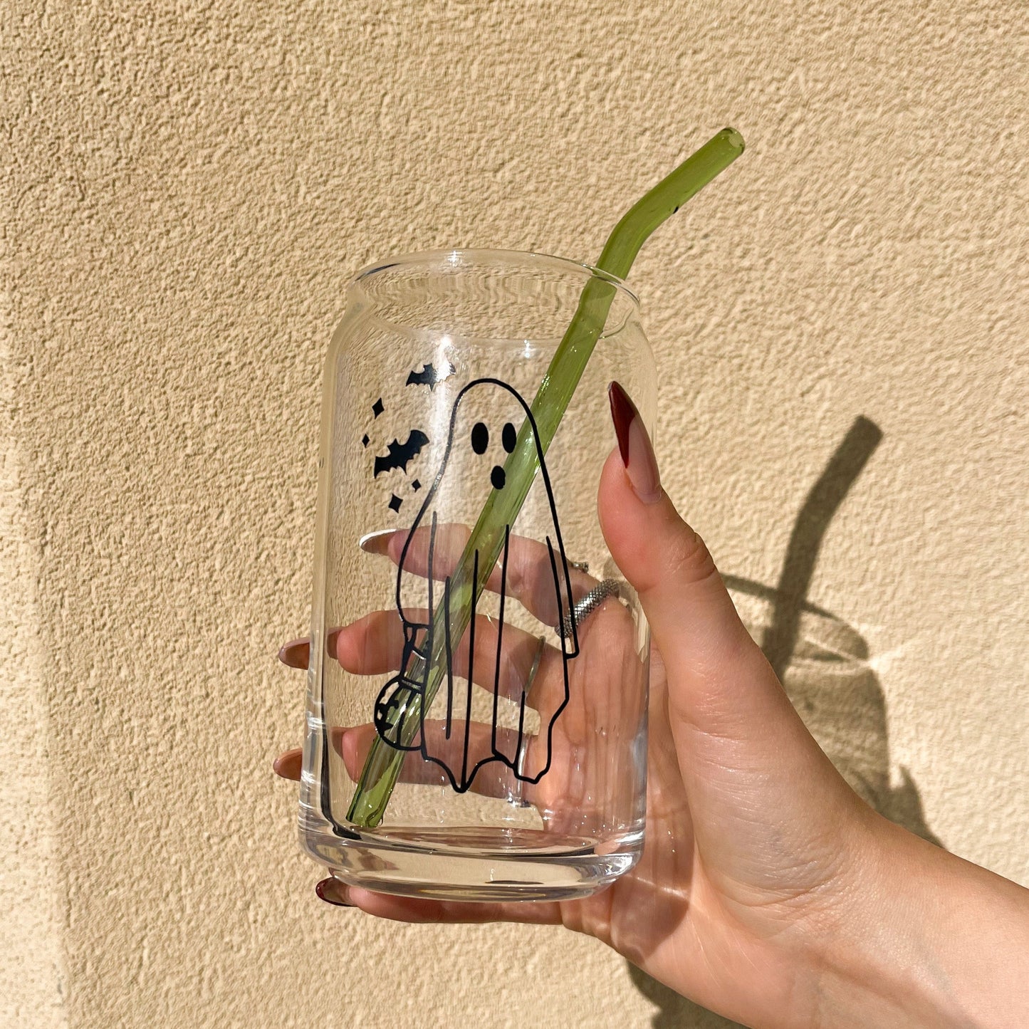 Ghost with Bats Glass Cup