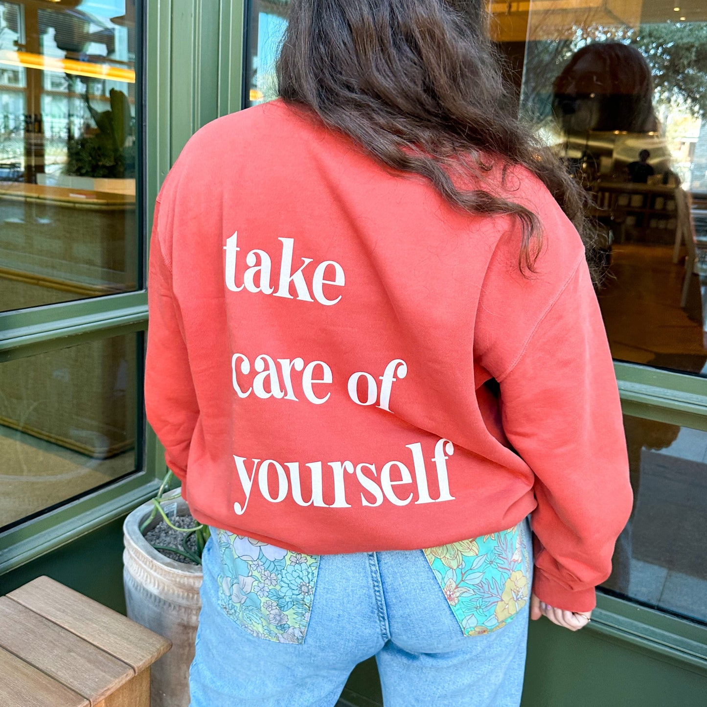 Take Care of Yourself Sweatshirt - Amber