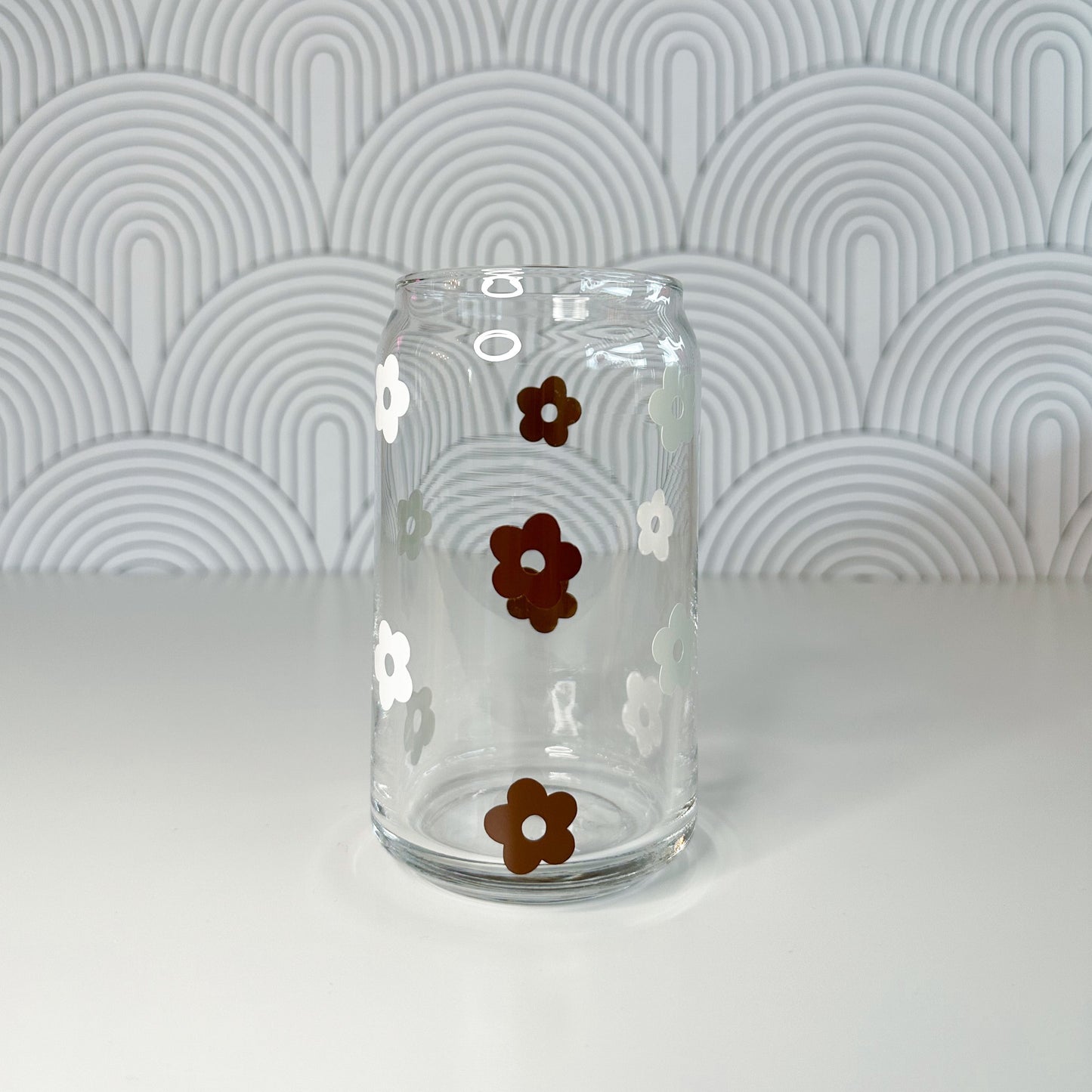 Neutral Browns  Flower Glass Cup