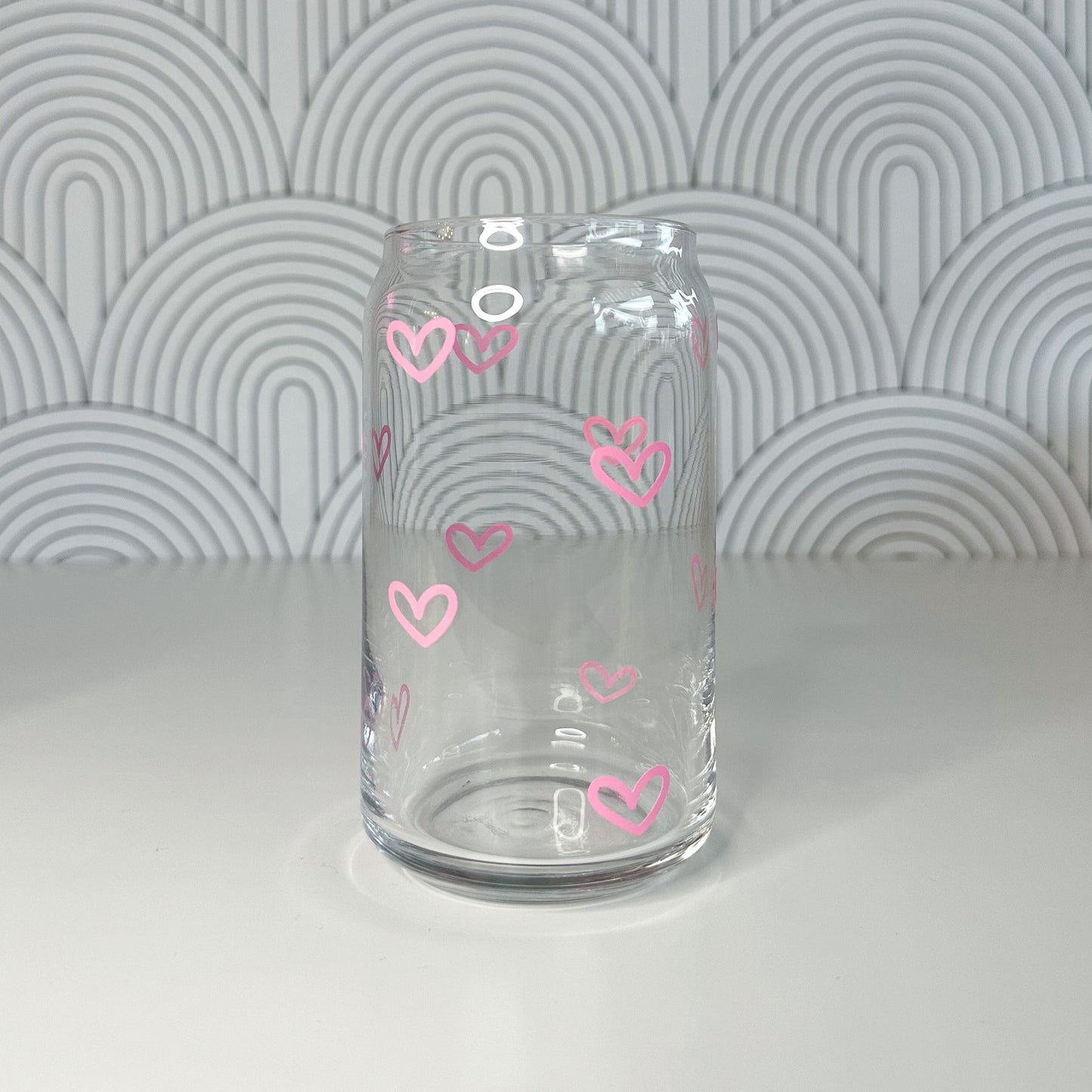 Pink Heart Glass Cup