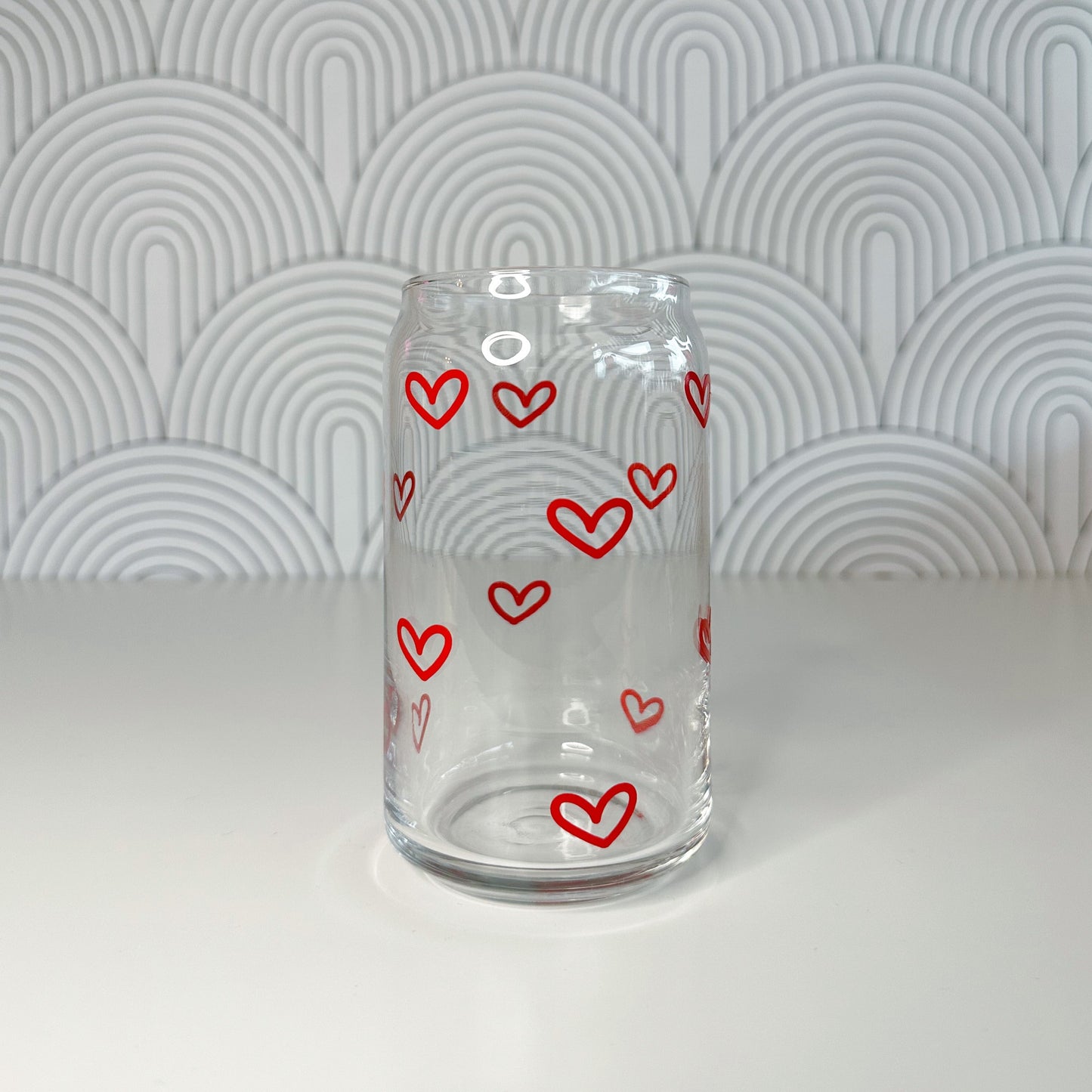 Red Heart Glass Cup