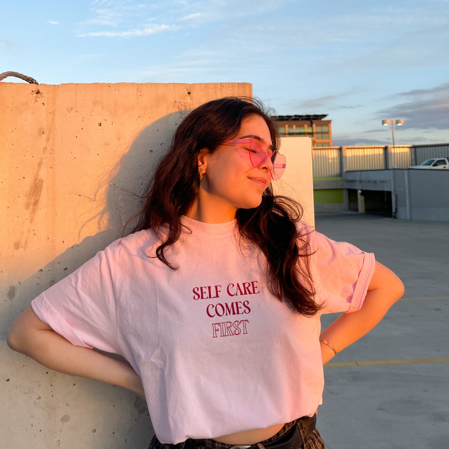 Self Care Comes First T-shirt - Blossom