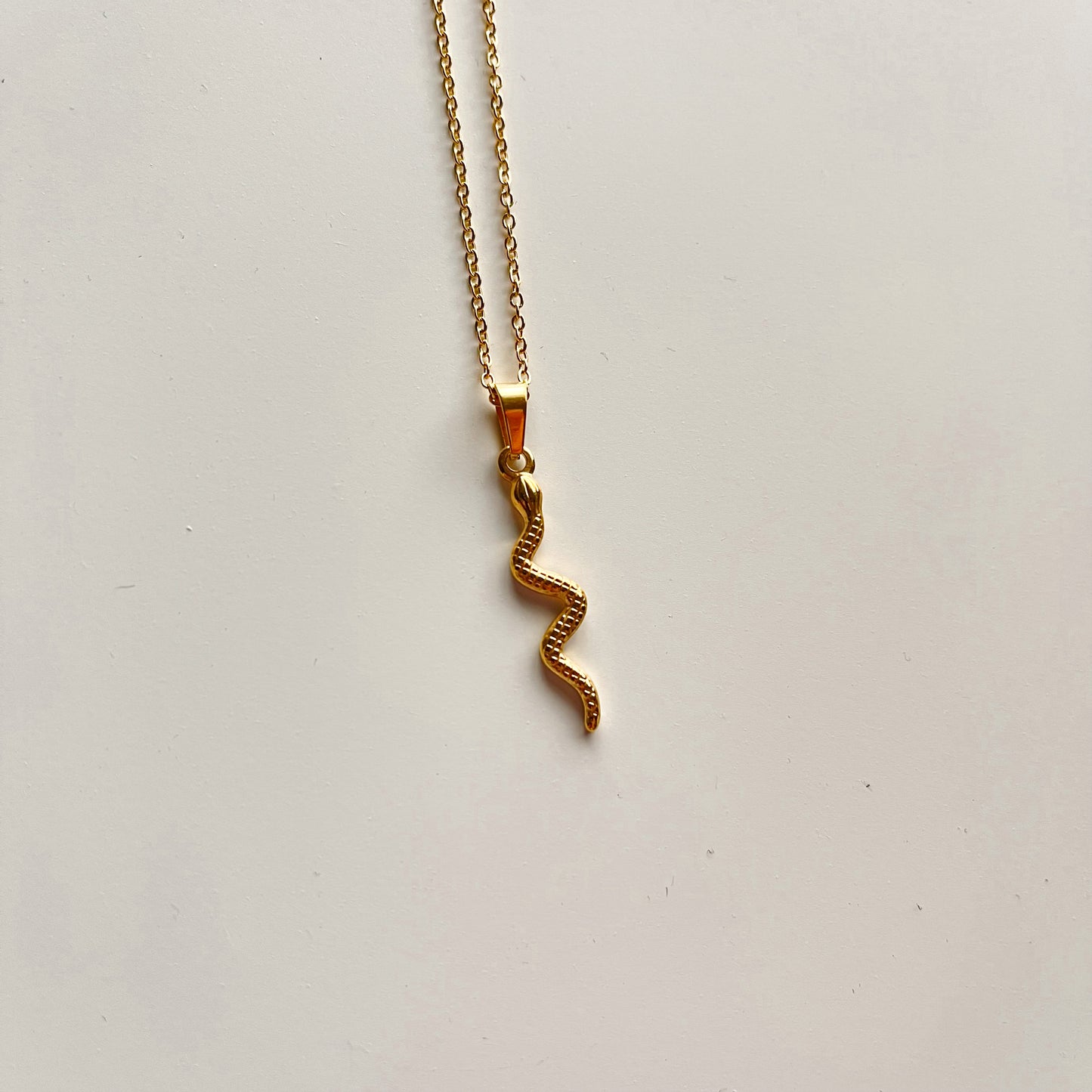 Long Gold Snake Necklace